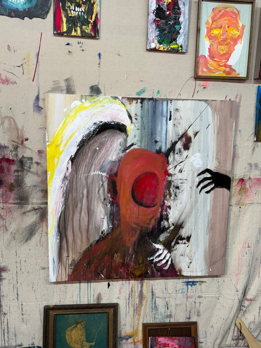 My largest piece and first piece in the new studio - Ramen Shaman Art